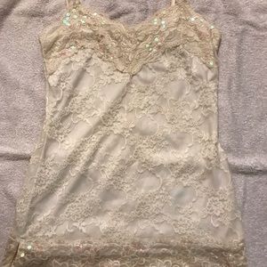 Off white lace tank